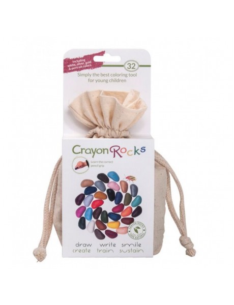 32 CRAYON ROCKS in a cotton muslin bag